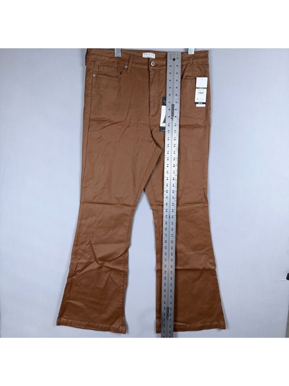 Sofia Jeans By Sofia Vergara Melisa Flare Pants Size 16 Brown High Rise - Picture 5 of 10